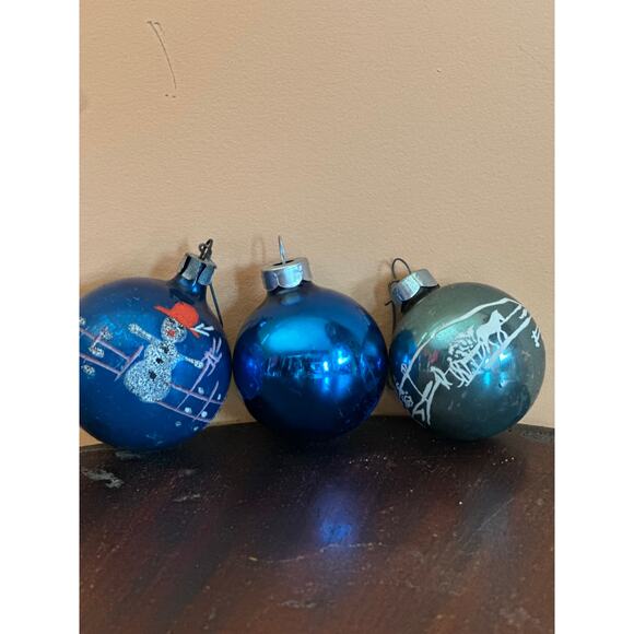 Vintage Mercury Glass Handmade Ornaments Set of 3 - Picture 4 of 5